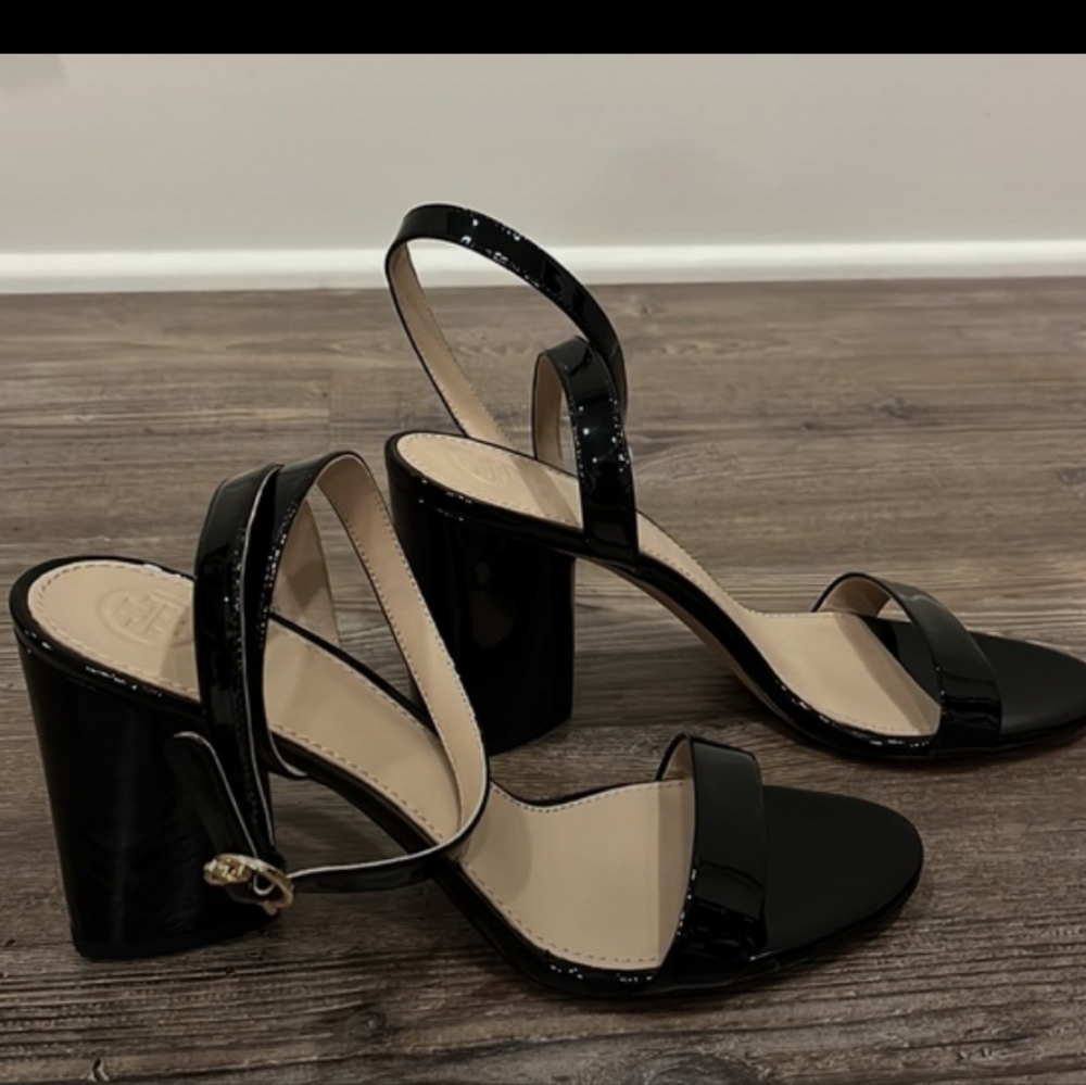 COPY - Tory Burch Patent Leather Ankle Strap Black Sandals Size 9